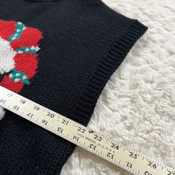 Vintage Potomac Collection Black Sweater Vest 1X Christmas Holiday made in Korea - Picture 6 of 6